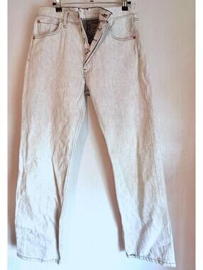 Vintage Levis Stone Wash Button Fly 501 Straight Fit Light Gray White 31 X 32